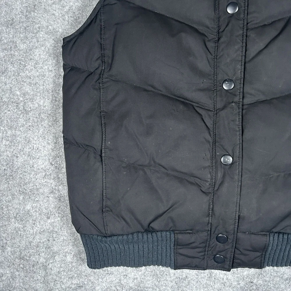 Gap Puffer Vest Men's Size Small Black Down Sleeveless Buttoned - Picture 6 of 11